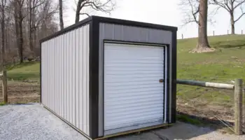Storage Unit Gray with Metal Trim