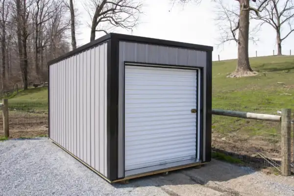 Storage Unit Gray with Metal Trim